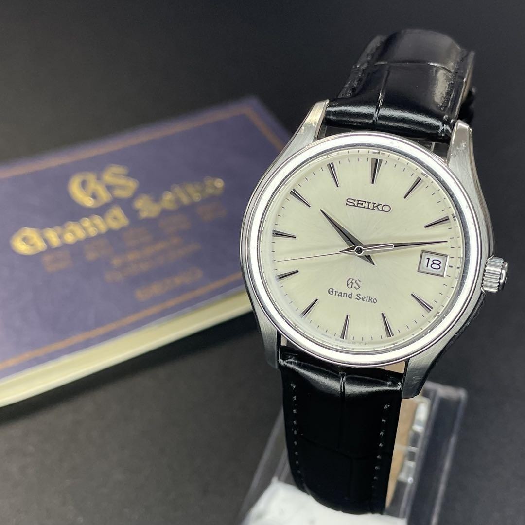 Grand Seiko SBGX005 Quartz Watch 36mm Black Dial Leather
