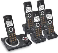 AT&T Cordless Phone Answering Machine Call Block Caller ID Long Range 5 Handsets