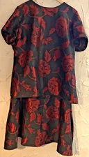 PerUna 2 Piece Eveningwear Uk 22 Black/Red Floral Top & Skirt Christmas Wedding