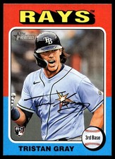 2024 Topps Heritage Tristan Gray Rookie RC Card #607 Tampa Bay Rays. rookie card picture