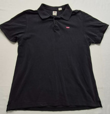 Levi men's black short sleeve polo house mark logo sz. LG