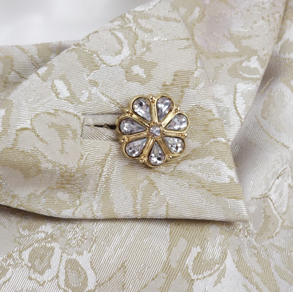 Vestido lápiz para mujer Tahari dorado floral damasco capucha cuello sin mangas 6 Foto 4 de 4