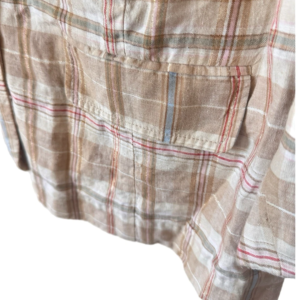 Tommy Hilfiger Blazer Chaqueta Lino Bolsillos a Cuadros Academia Vacaciones Playa Talla 24 Foto 4 de 4