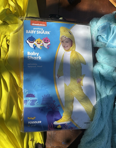 Spirit Nickelodeon Pinkfong Baby Shark Toddler Costume Jumpsuit Hood 3T-4T