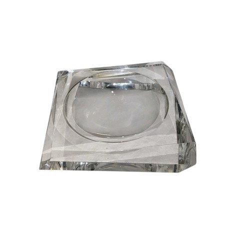 Vintage CLEAR LUCITE Square 1960 Abstract Art Piece Trinket Dish 7 x 7 x 1.5 FS! - Picture 2 of 6