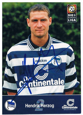 ''Hendrik Herzog'' original Autogramm, Motiv Hertha BSC, Saison 1997/1998