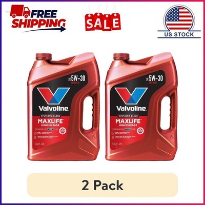 (2 pack) Valvoline MaxLife High Mileage 5W-30 Synthetic Blend Motor Oil 5 Quart
