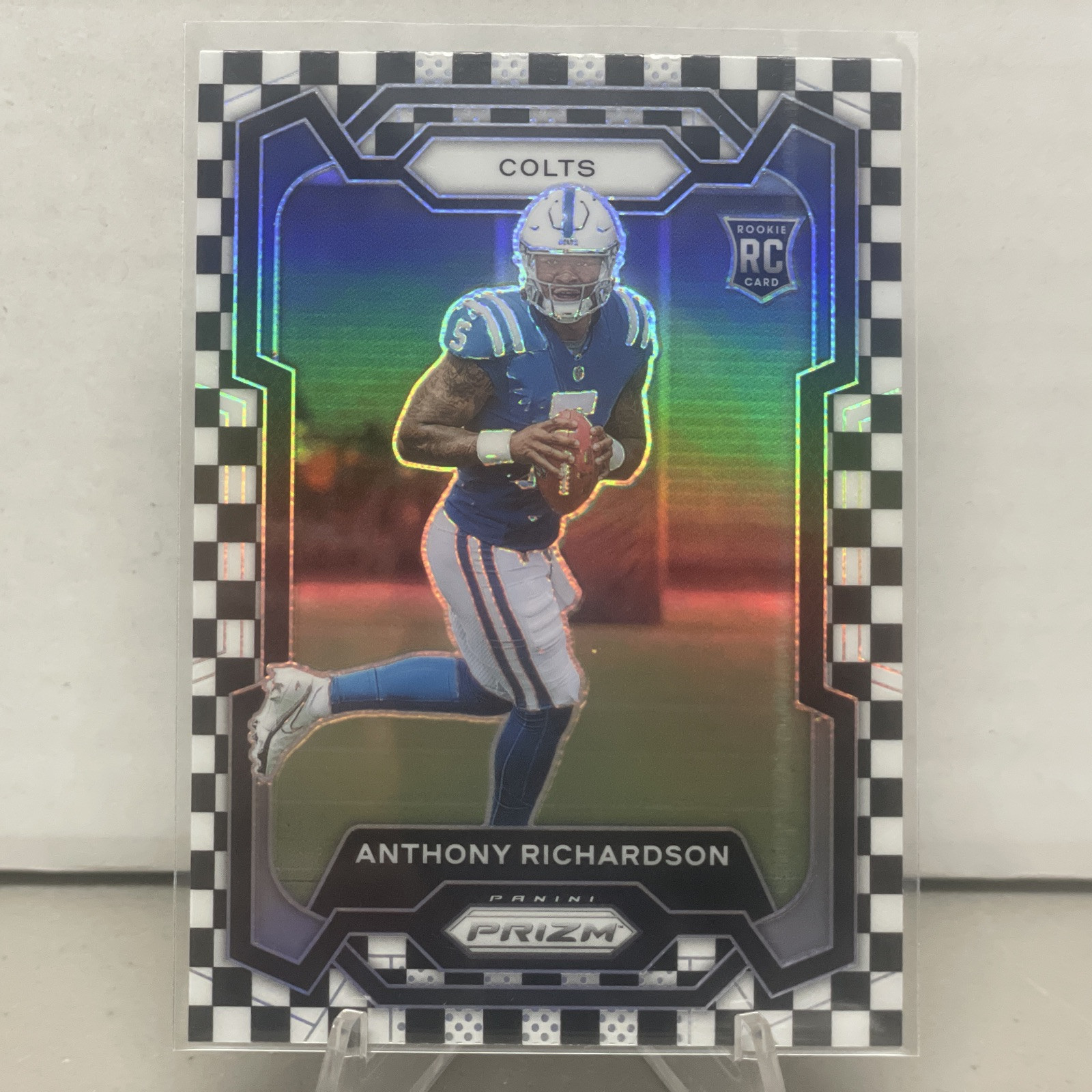 2023 Panini Prizm - Black and White Checker Prizm #343 Anthony Richardson (RC)