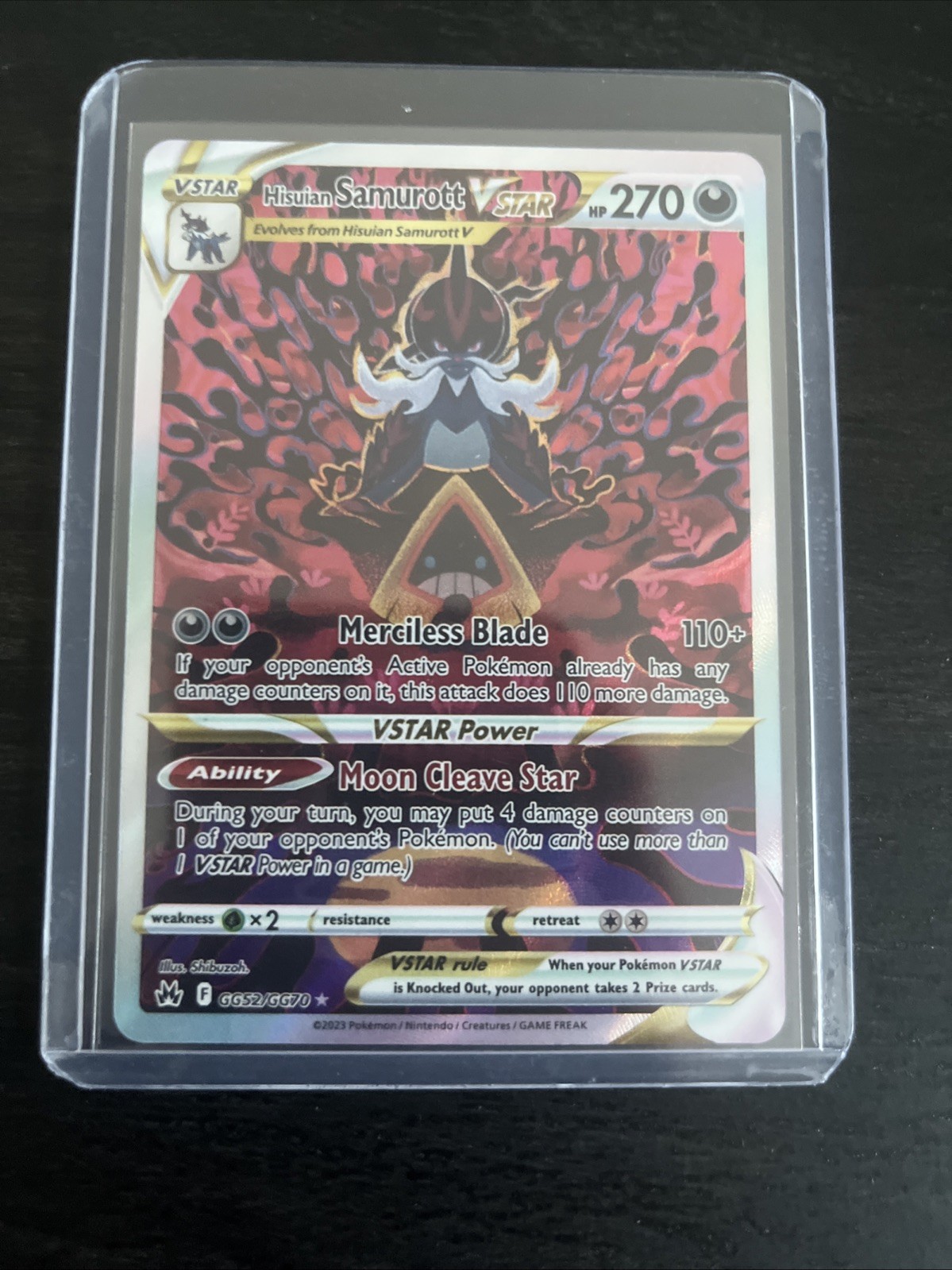 Hisuian Samurott VSTAR Crown Zenith Galarian Gallery Holo Card GG52/GG70