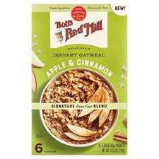 Instant Oatmeal, Whole Grain, Apple Cinnamon, 6 Packets, 1.59 oz 45 g Each