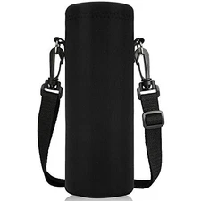 Water Bottle Carrier Bag Case, Insulated Neoprene Water 1000ML/34oz Black