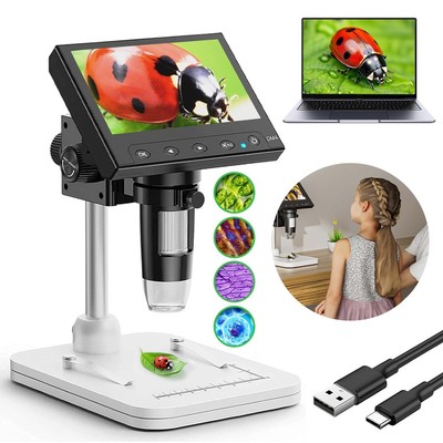 4.3Zoll 1000X Zoom Digital Mikroskop Coin Mikroskope Magnifier 8 LED-Lichter