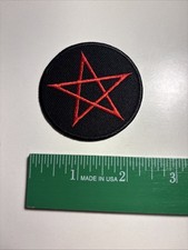 Red Pentagram Embroidered Patch