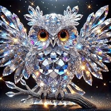 Owl Diamond Painting Kit for Adults Beginners DIY Full Drill Gem Art Crystal