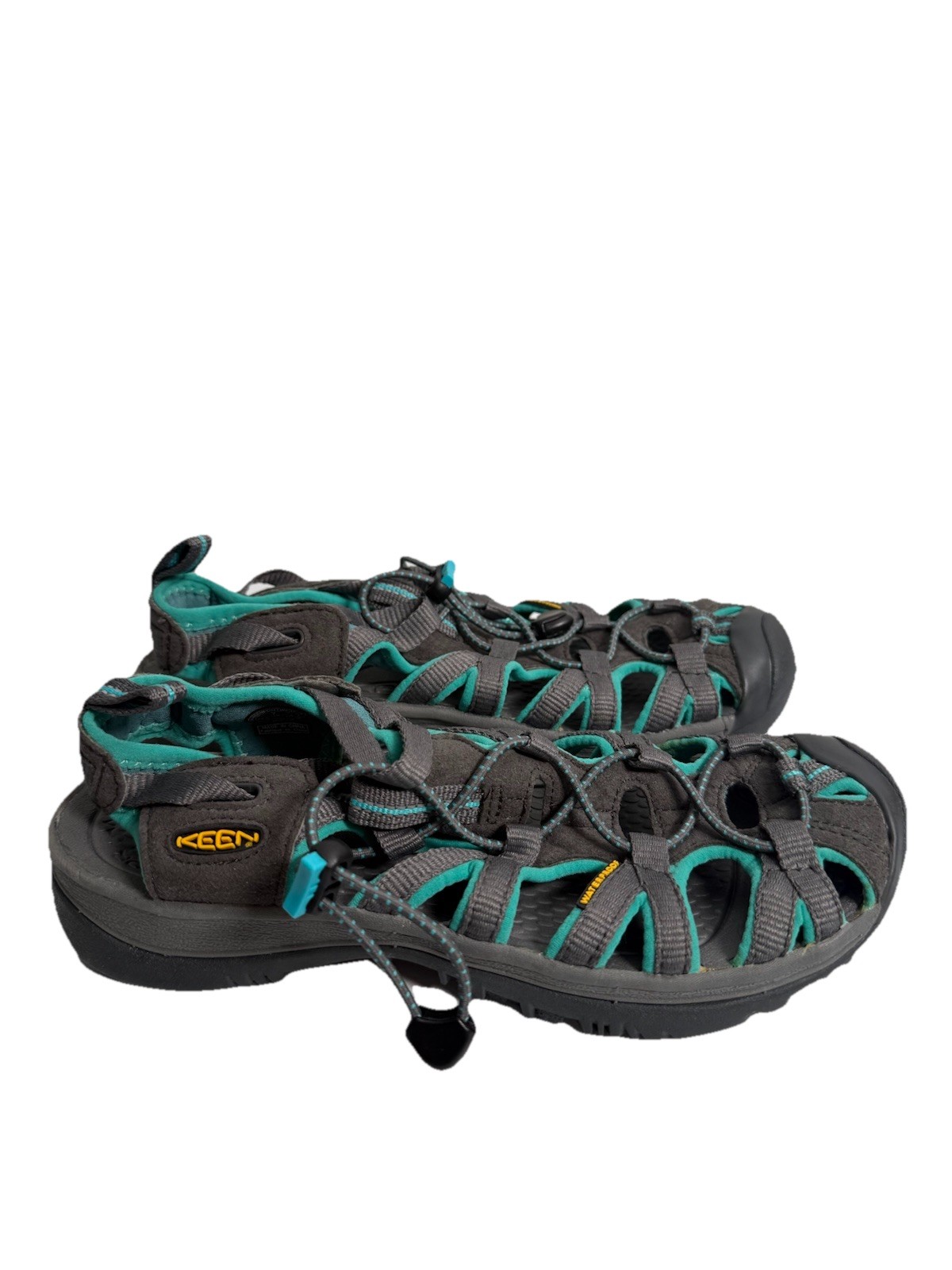 Keen Whisper sandalo donna taglia 7 grigio verde escursionismo impermeabile sentieri natura