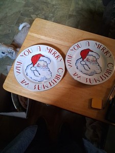 Vintage Lot Iof 2 Rosanna Whimsy Santa Christmas Plates Great Shape ..china