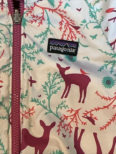 Chaqueta Patagonia Niño Pequeño 3T Reversible Abrigo con Capucha Estampado Floral/Animal - Imagen 6 de 21