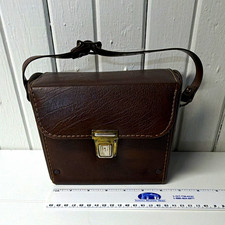 Brown Leather Camera Carry/Shoulder Bag Case with Strap, Universal Compatible