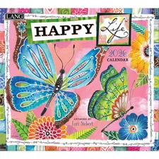 Lang,  Happy Life 2026 Wall Calendar by Lori Siebert, 13.4'' X 12'', 12-Month Ca