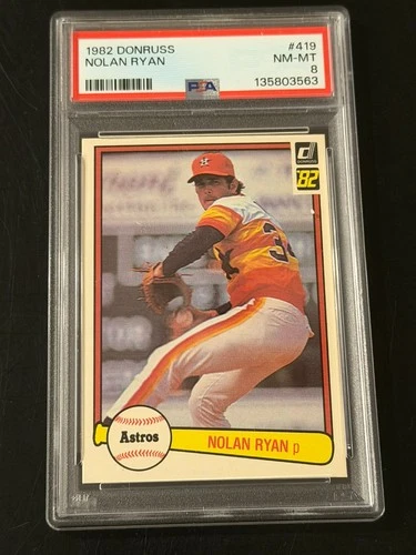 1982 DONRUSS #419 NOLAN RYAN PSA 8