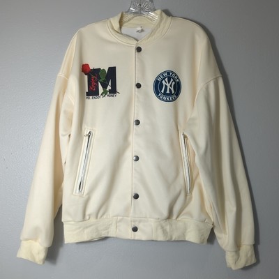 M.E.D.M. Mr Enjoy Da Money XL Off White New York Yankees Letterman Jacket 269