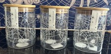 TK Maxx 3x Spider Web and Spider's Clear Glass Kitchen Storage Jar Halloween