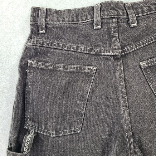 Vtg Faded Glory Carpenter Baggy Denim Shorts Youth Tag 14 Fit 13 Black Skate Y2K - Picture 15 of 16
