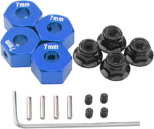 Metal 12Mm Hex Wheel Hubs 7Mm Thick Drive Adapters with Flanged Lock Nuts Compat
