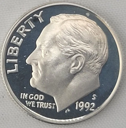1992-S - PR - ROOSEVELT DIME 10¢ - BRILLIANT UNC - EXCELLENT DETAIL - 90% SILVER