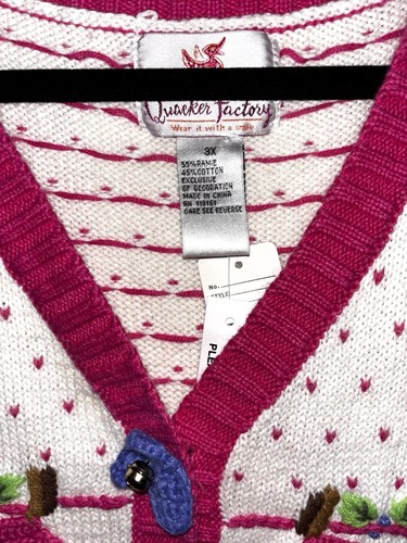 Quacker Factory NWT Multicolored Vest Plus Size 3X Mitten Decor Bells ๐ cute! - Picture 5 of 11