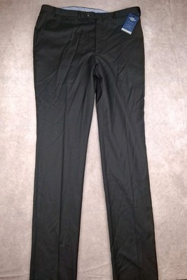 Hart Schaffner Marx New York Fit Pants Men 40L Black Traveler Unhemmed Dress NEW