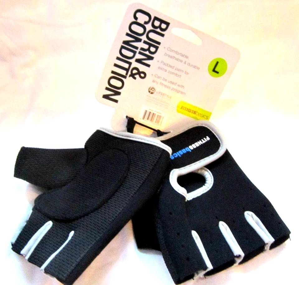 Guantes de entrenamiento de fuerza y cardio grandes básicos de fitness para hombre quemados y estado NUEVO Foto 2 de 2