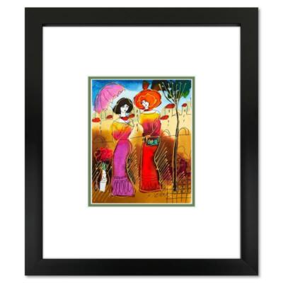 Moshe Leider, Framed Original Mixed Media Watercolor Painting, Hand Signed