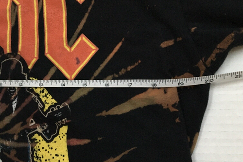 AC/DC Blow Up Your Video Angus T-Shirt Black Bleach Spray Tie Dye Size Medium - Picture 6 of 7