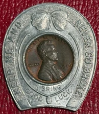 ENCASED COIN AU 1946 LINCOLN CENT SKYRIDER'S SHOES BOYS NASHVILLE TN. -JUN566