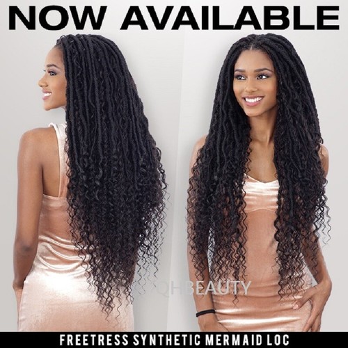 FREETRESS EQUAL SYNTHETIC HAND TIED LACE PART CURLY LONG HAIR WIG - MERMAID LOC - Picture 6 of 8