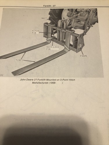John Deere 27 Forklift Parts Catalog PC-1107 - Picture 2 of 2
