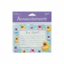 Duck Birth Announcements for Boys and Girls 8 count 