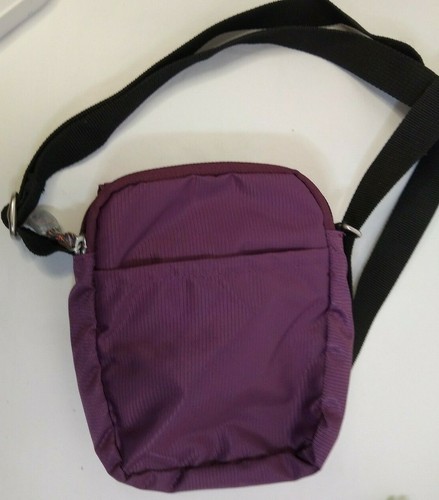 Purple Small Purse Nylon Traditional 5 zippered compartments New no tags - Picture 4 of 6