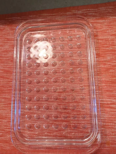 PYREX Corning MC-2-C Rectangular Bubble Circles Clear Glass Lid Only Fits MC-2-B