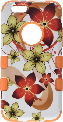 MYBAT Asmyna Tuff Hybrid Handy für IPHONE 6/6S - Hibiskus Blumen Romance/Orange