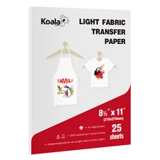Koala Printable Inkjet Heat Transfer Paper Iron-on for Light T-shirt 25 Sheets