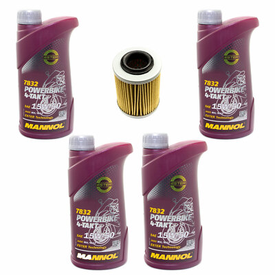 Motoröl Set 15W50 4 Liter Ölfilter MF152 für Aprilia ETV 1000 RST RSV Tuono R