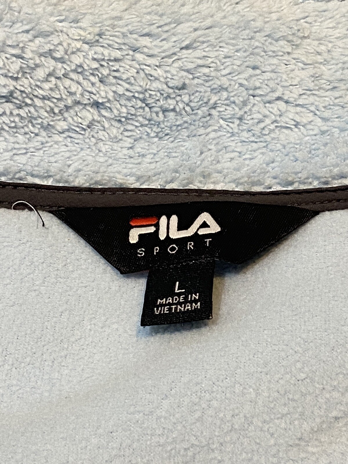 FILA Sport da uomo blu taglia L cerniera intera per esterni con tasche giacca in pile T624