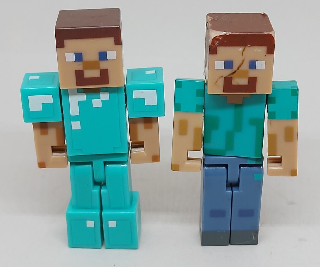 STEVE EMM/DANGEROUS GOODS メロハー Minecraft Steve Figure lot: Mining Steve, Diamond Armor