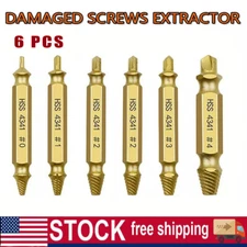 6Pack Easy Out Stripped Screw and Damaged Bolt Extract,Damaged Screw Remover Set