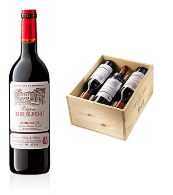 (17,56 /L Chateau Bréjou Bordeaux Rotwein AOC - 6 Fl in Original-Holzkiste