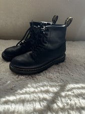 Dr. Martens Doc 1460 J Combat Boots Kids Youth Size 1 Black Leather Side Zip