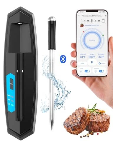 Wireless Meat Thermometer with 493FT Wireless Range, Bluetooth Wireless