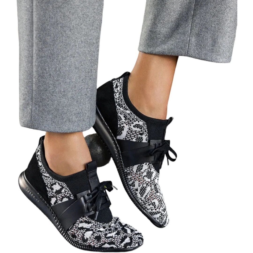 Cole Haan StudioGrand Sneaker In Black White Ocelot Size 5 eBay